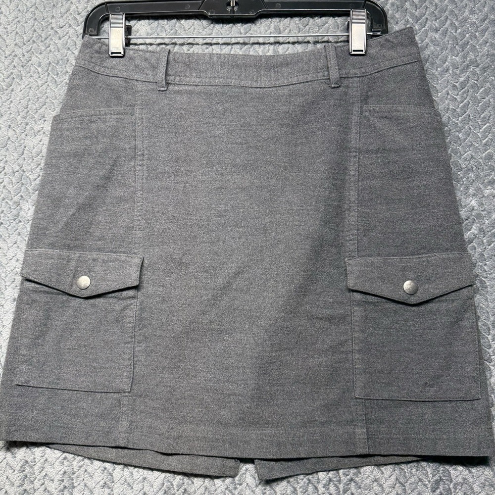 Eddie Bauer Women's Cargo Mini Skirt Size 4 Brushed Cotton Blend Gray Lined
